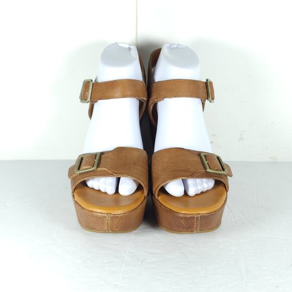 Kork-Ease Women's Kenora US10M Brown Leather Y2K Chunky Heel Platform Sandals - Picture 3 of 16
